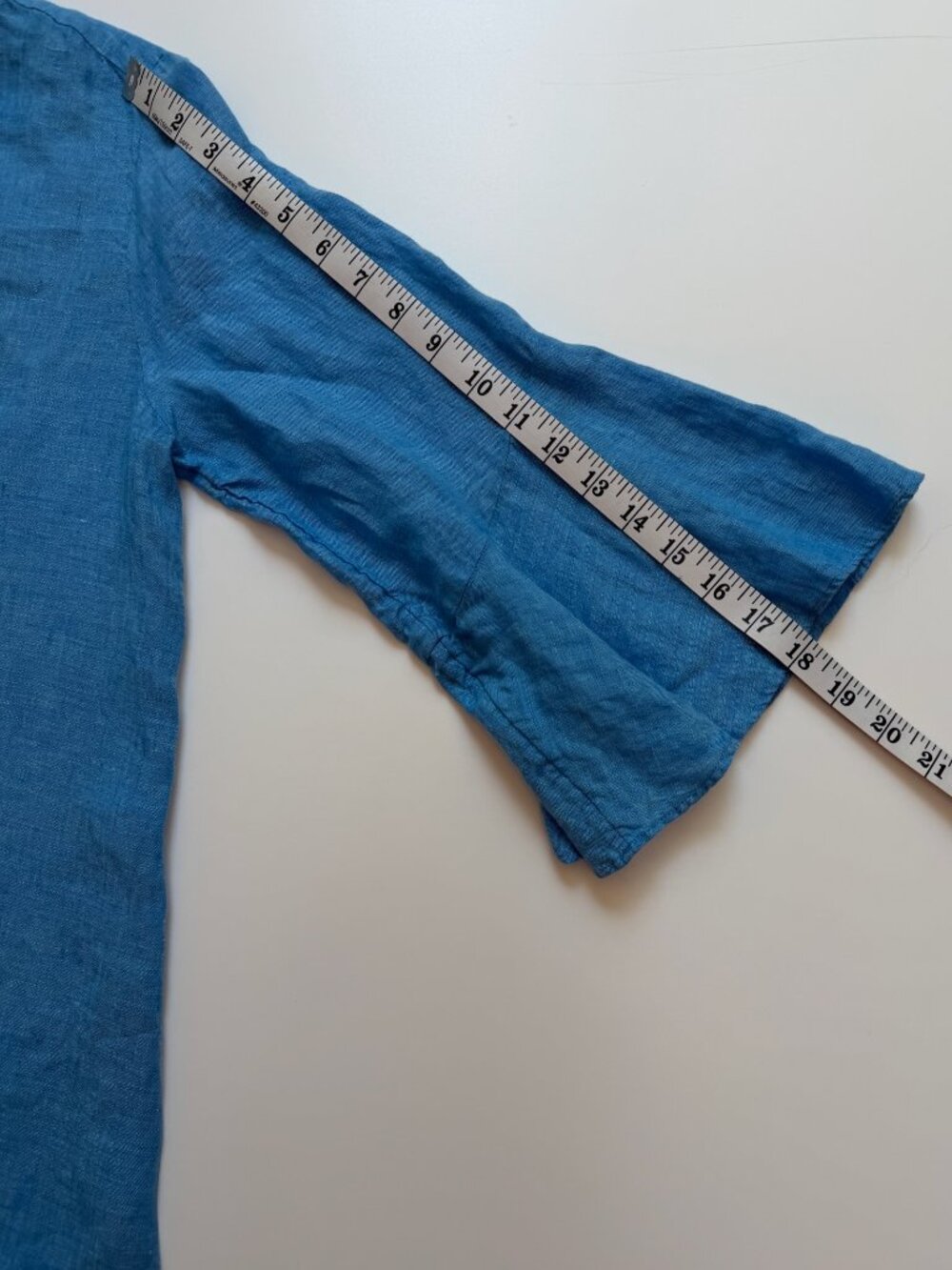 LILLY PULITZER Blue Linley 100% Linen Ruffled Button-Down Coverup Tunic Size M - Picture 7 of 10